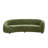 Comfort Curved Sofa, Green Striped Fabric, Solid Wood & Plywood Frame, Pocket Spring Cushions, Ergonomic Backrest, Easy Assembly-1151679610