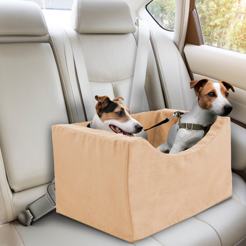 Siège d'appoint pour chien en mousse haute densité Dollie Co-Pilot, H 19 po x l 13 po x P 21 po, Chameau