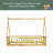 Tent-Shaped Floor Bed,Teepee Bed With Guardrails,Slats-1541284491