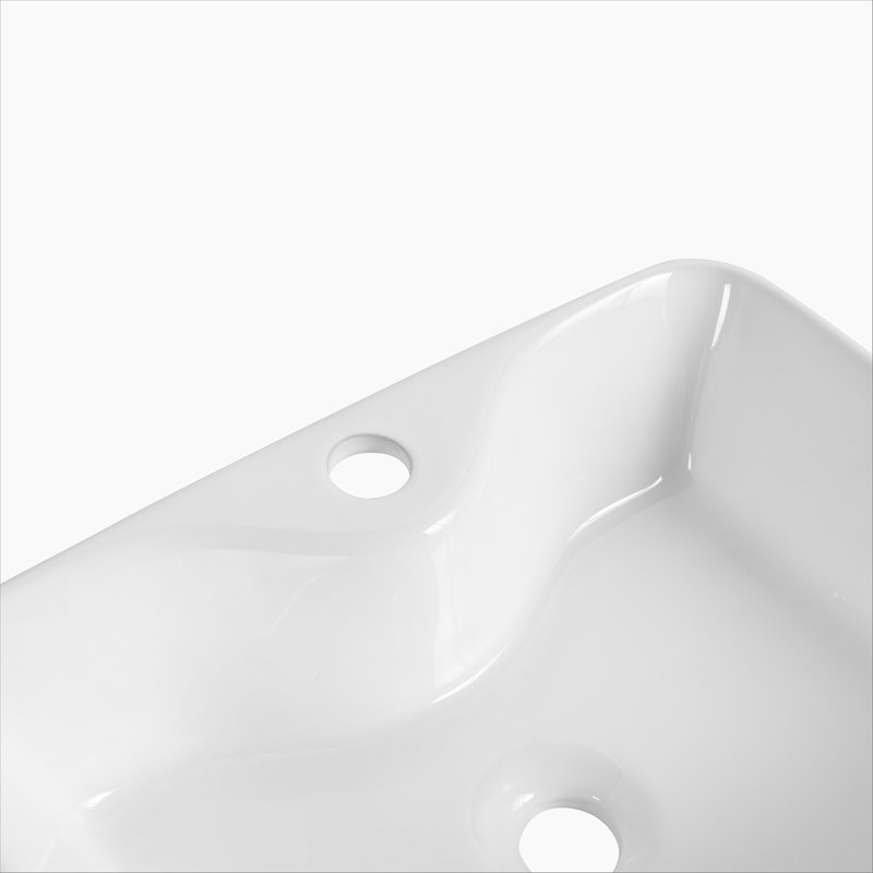 Lavabo de salle de bain rectangulaire en céramique