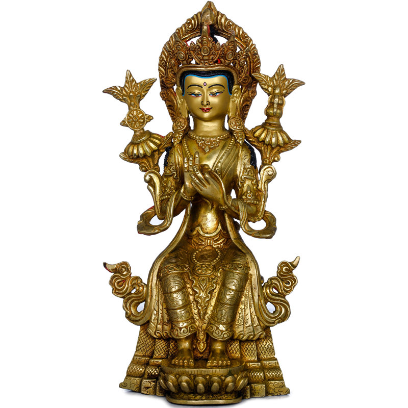 Bouddha Maitreya assis sur un trône