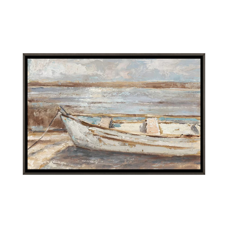 «Weathered Row bateau II» par Ethan Harper - reproduction d'art, H 26 po x l 40 po x 1,5 po, Pas de tapis