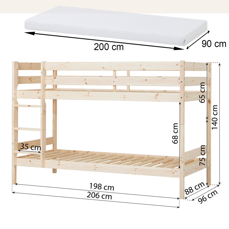ECO Comfort Kids Bunk Bed, European Single (90 x 200cm)