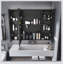 Armoire de salle de bain murale avec miroir, 2 portes en miroir et tablette ouverte, rangement en métal de style campagnard pour meuble-lavabo, toilette et évier