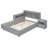 Wooden platform bed with Multi-functional Storage Space Nightstand and 2 Drawers-288221356