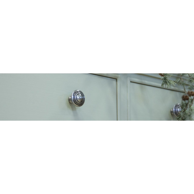 Ringed Round Knob, 3.2cm, Silver