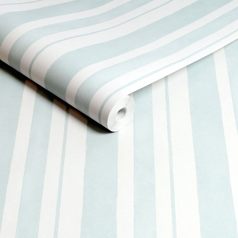 Rachel Ashwell Watercolour Stripe Grey Wallpaper, Blue