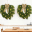 2 pièces couronne de Noël en pin de 20 po Norfolk pour porte d'entrée Couronne de cèdre artificielle verte pré-éclairée avec arc pour porte de Noël, mur, fenêtre, décoration de manteau
