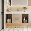 Armoire de rangement murale 39,4 "avec lavabo en céramique 39,4" avec 2 tiroirs et 2 espaces ouverts Madeley-376052653-376253986-425632331