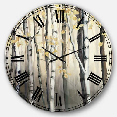 Golden Birch Forest IV - Horloge murale traditionnelle
