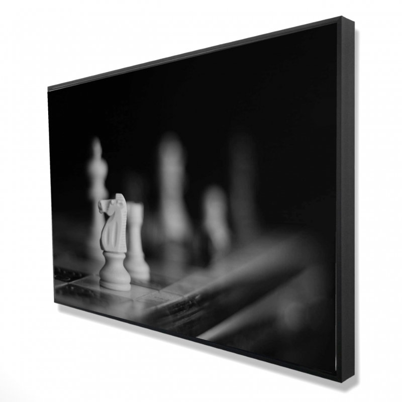 Monochrome Chess Games | Minimalist Shapes Framed Canvas Decor