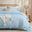 Ensemble de housse de couette à rayures noires et blanches - ensemble de housse de couette 100% coton avec fermeture à glissière et 8 attaches d'angle, ensemble de literie de luxe 3 pièces en lin pour toutes les saisons-123110852-123110857