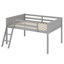 Lit mezzanine bas en bois avec échelle, l'échelle peut être placée à gauche ou à droite-827752949
