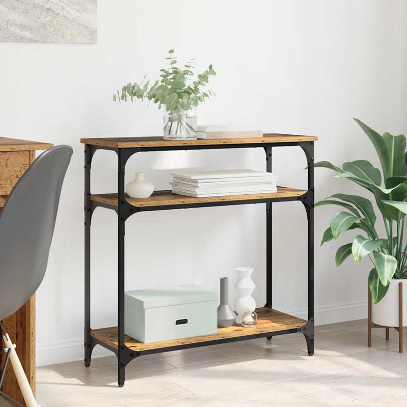 Console Table, Old Wood, 75cm H x 75cm W x 29cm D
