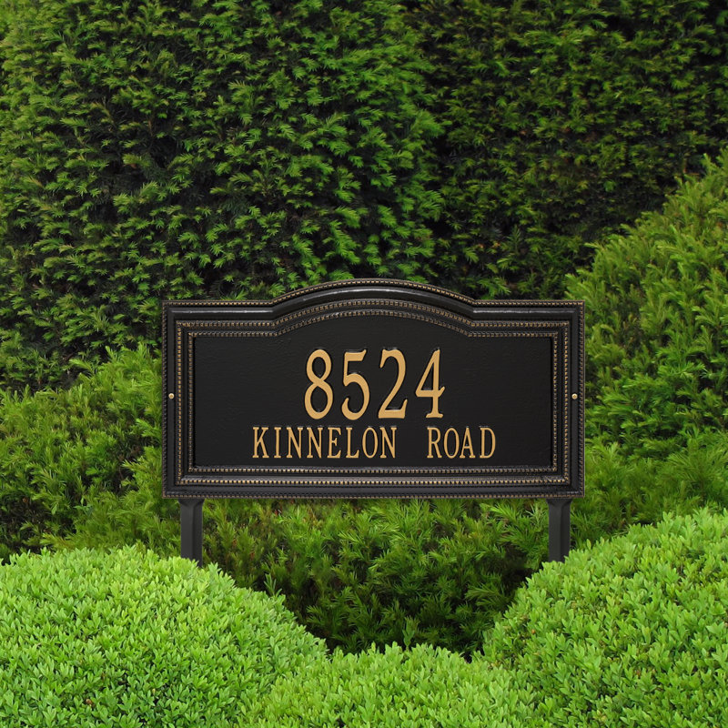 Plaque d'adresse sur 2 lignes Signature Series, Noir, Or, Oui