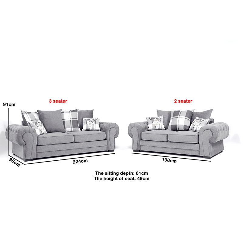 Franciscan 2 - Piece Living Room Set, Dark Grey