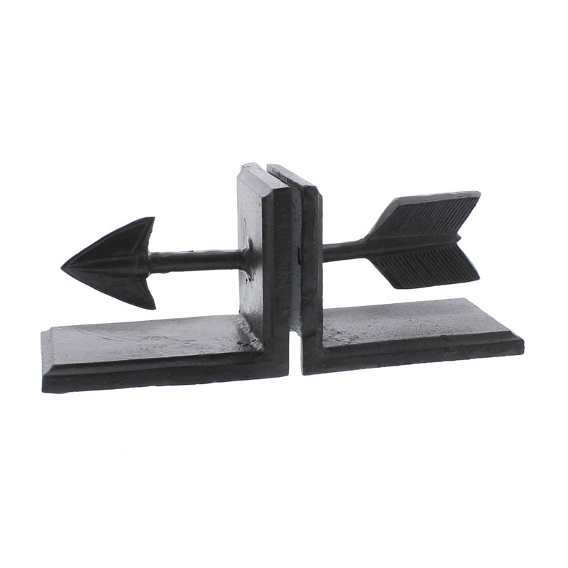 Traditional Metal Bookends Pair, Brun