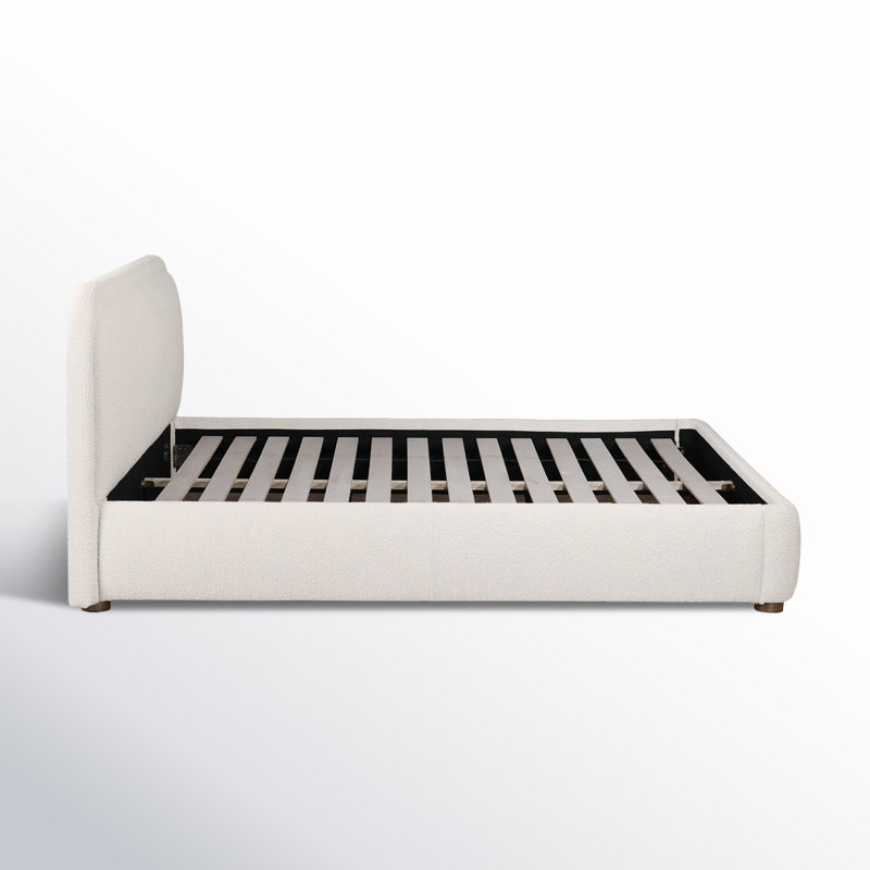 Shonda Upholstered Low Profile Platform Bed, Oatmeal, King