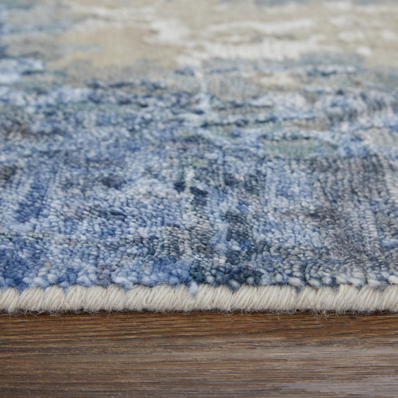 Tapis bleu Tenyia, Rectangulaire 3 pi x 5 pi