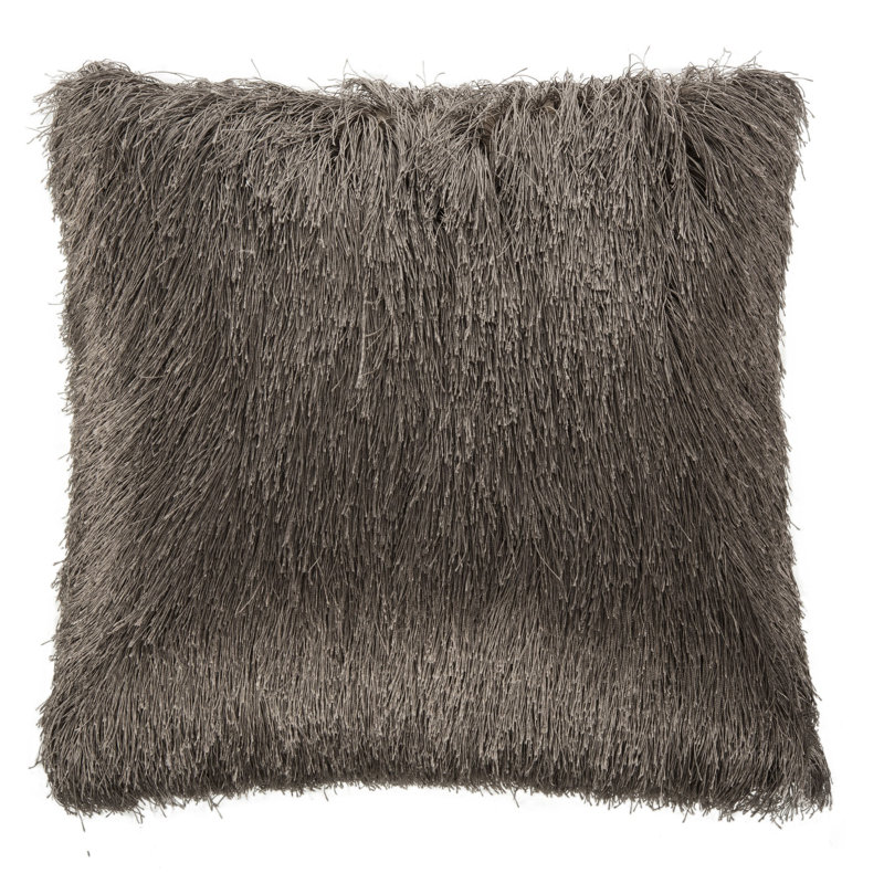 Fiesta Shag Throw Pillow, Taupe, 20" x 20"