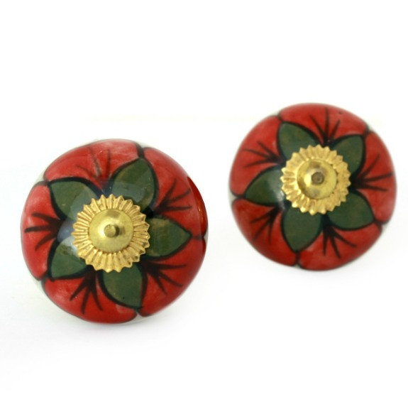 Hand Painted 1 1/2" Diameter Round Knob