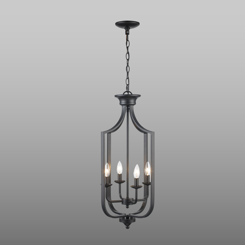 Rayna 4-Light Chandelier, Matte Black, Medium