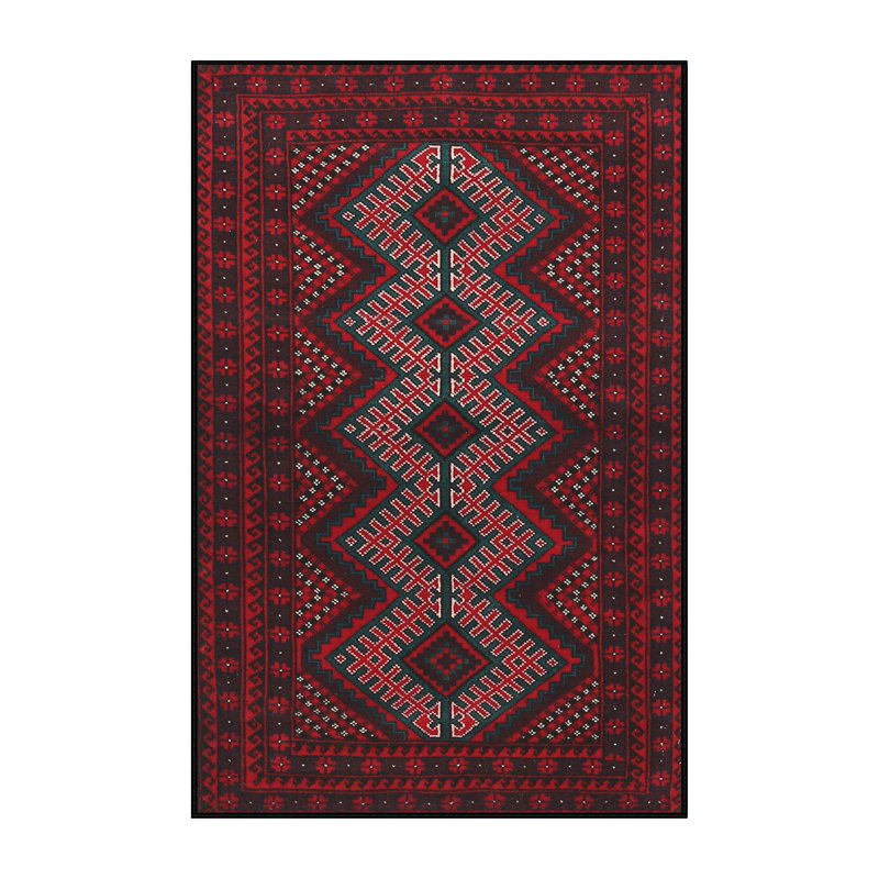 Tapis rouge/brun/beige traditionnel Girault, Rectangle 7 pi x 10 pi
