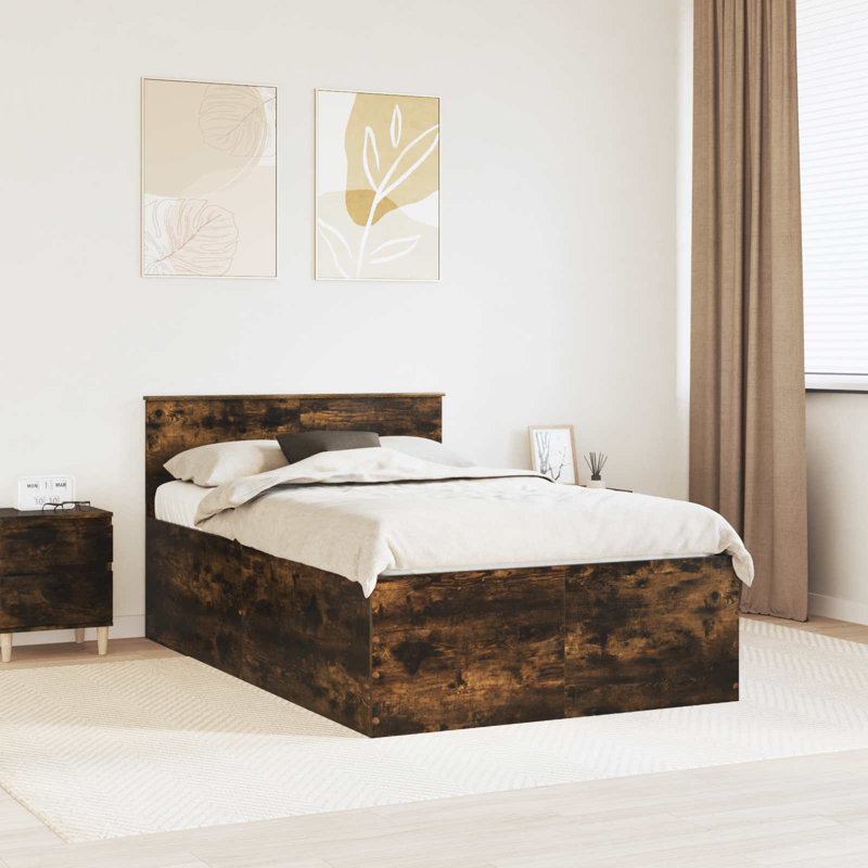 Bed, Smoked Oak, Small Double (4')