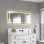 Miroir de salle de bain 48 po x 24 po à DEL avec façade et rétroéclairage, miroir de meuble-lavabo mural avec cadre en aluminium, antibuée, mémoire, 3 couleurs, gradation continue-25233391