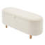  Elegant Upholstered Fabric Storage Ottoman with Wood Legs, Bedroom and Living Room Bench, White
