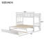 Lit superposé simple au-dessus de simple avec plateforme coulissante et lit gigogne, conception convertible pour 4 personnes, structure peu encombrante, blanc-181466191