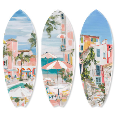 Ensemble de 3 panneaux 13 "x 37" Costim Town