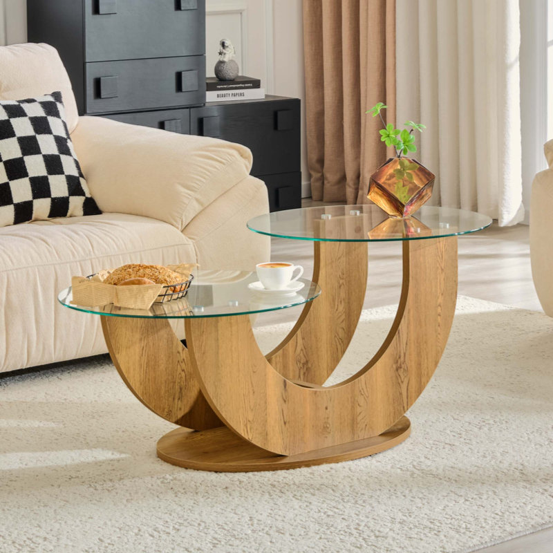 Table basse Creative, Transparent / Wood