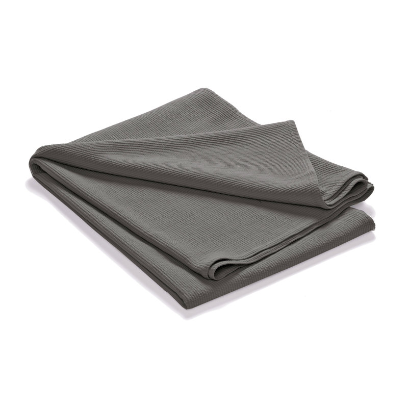 Cotton Solid Colour Bedspread, Dark Grey, 260 x 260 cm Bedspread