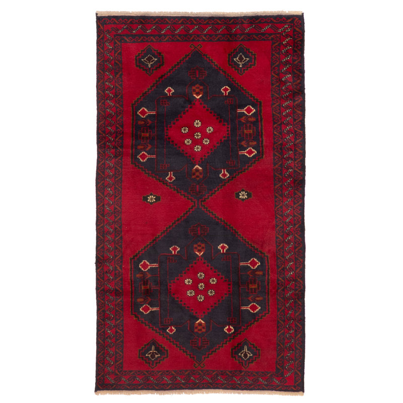 Tapis rouge Teimani 3 pi 2 po x 6 pi 1 po