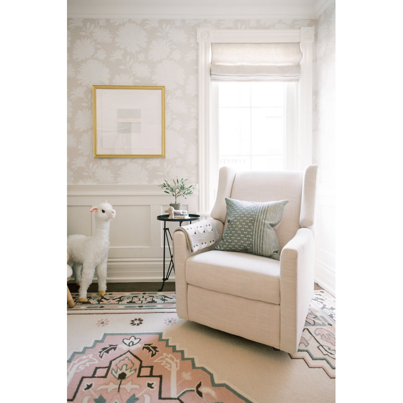 Lark Oriental Area Rug in Beige/Pink, Runner 2'6" x 9'