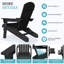 Ensemble de 2 chaises Adirondack en PEHD noir avec porte-gobelet et téléphone (ensemble de 2)-908311444