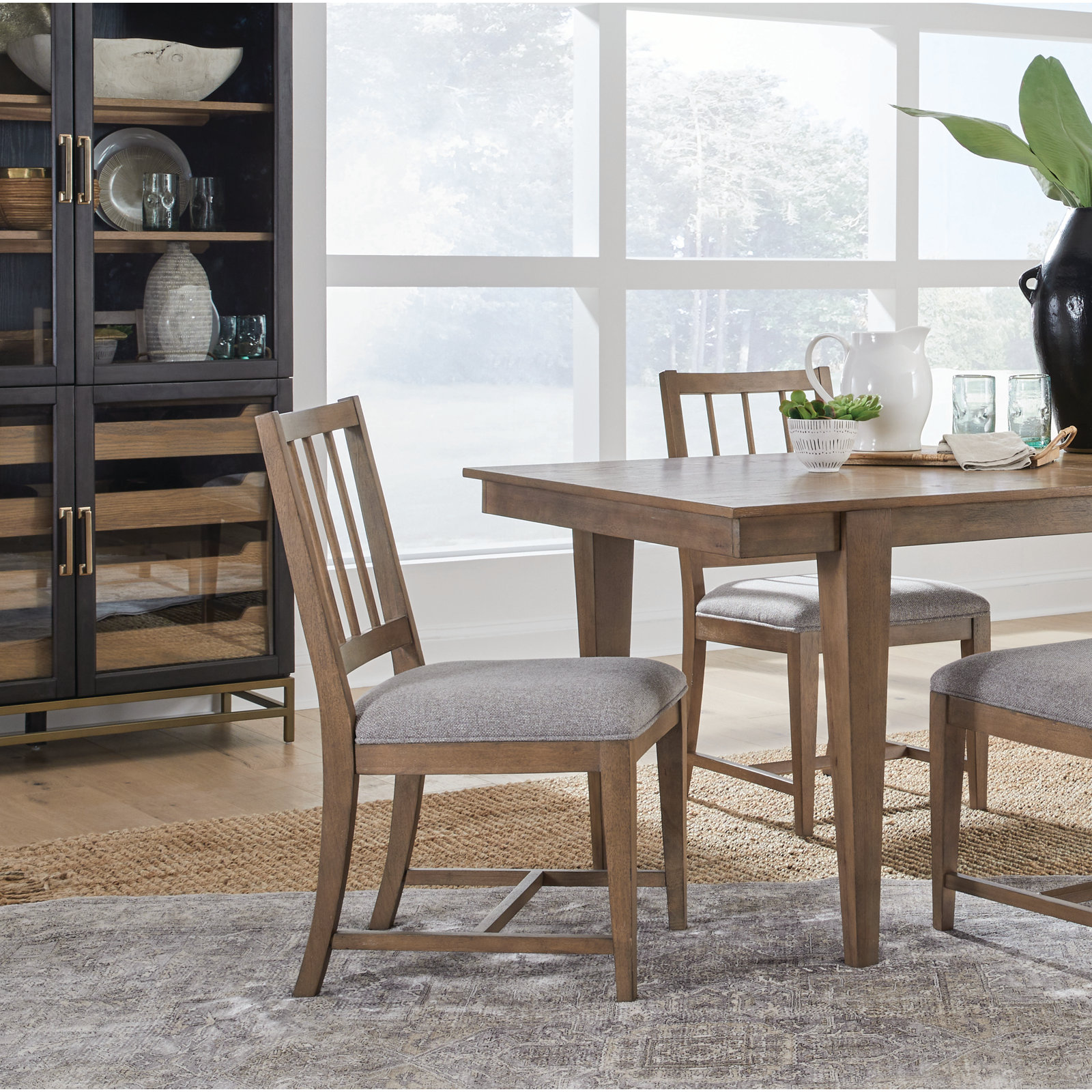 Solid Wood Side Chair, Gray