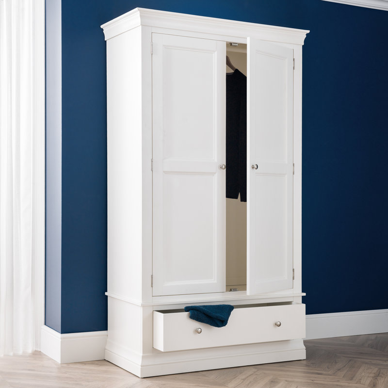Kate 2 Door Solid Wood Wardrobe, White