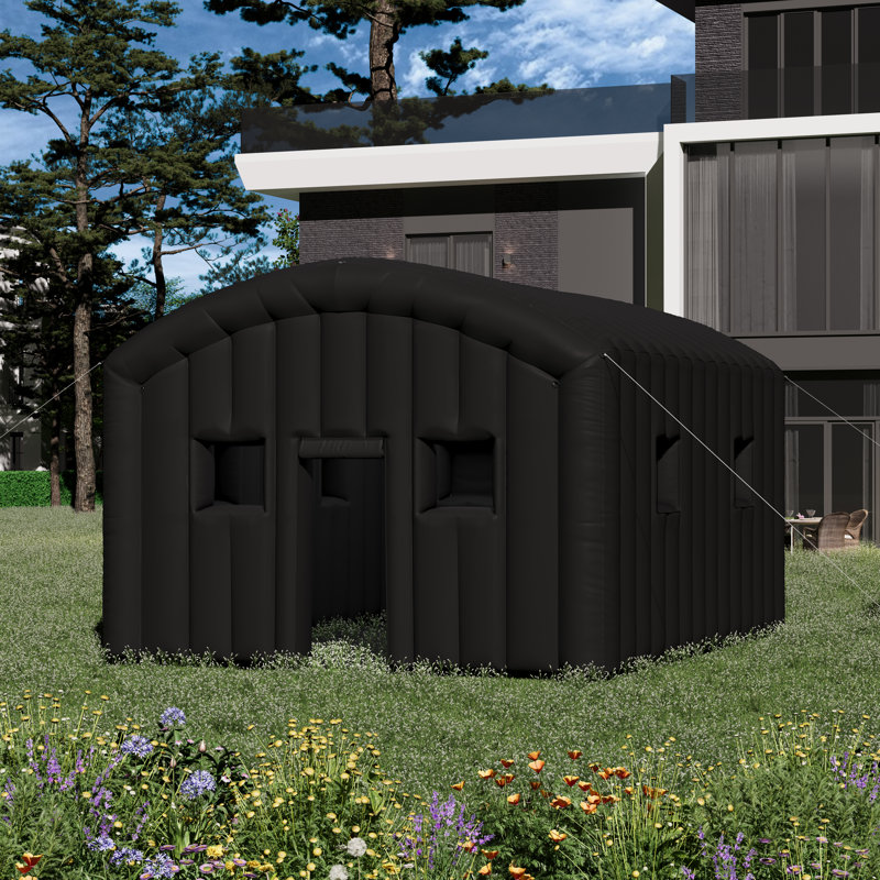 Tente de boîte de nuit gonflable 16 x 20 pi pour soirée disco (sans lumières), Noir
