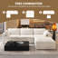 Canapé modulaire Boneless LoveSeat Cloud, canapé en velours côtelé l 78,7 po avec repose-pieds, 3 pièces, aucun assemblage requis-1812752067-1812752070