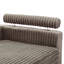 Chaise longue surdimensionnée en flanelle de fourrure de lapin brun clair avec accoudoirs et coussins Bentura-1918298573