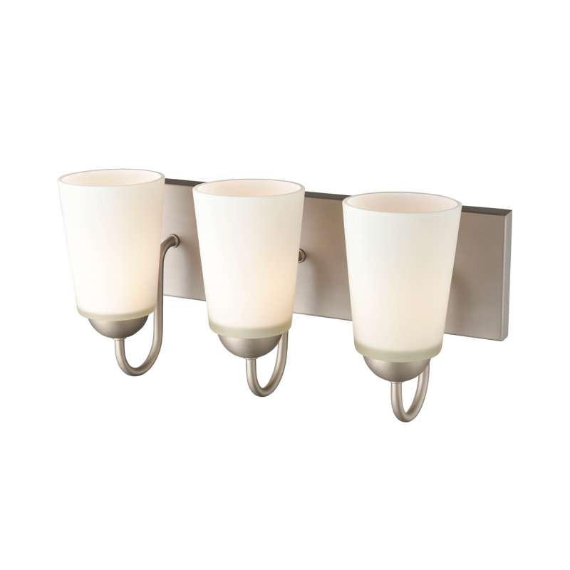 Éclairage de salle de bain à intensité variable 3 lumières Ardath, Nickel satiné, 3