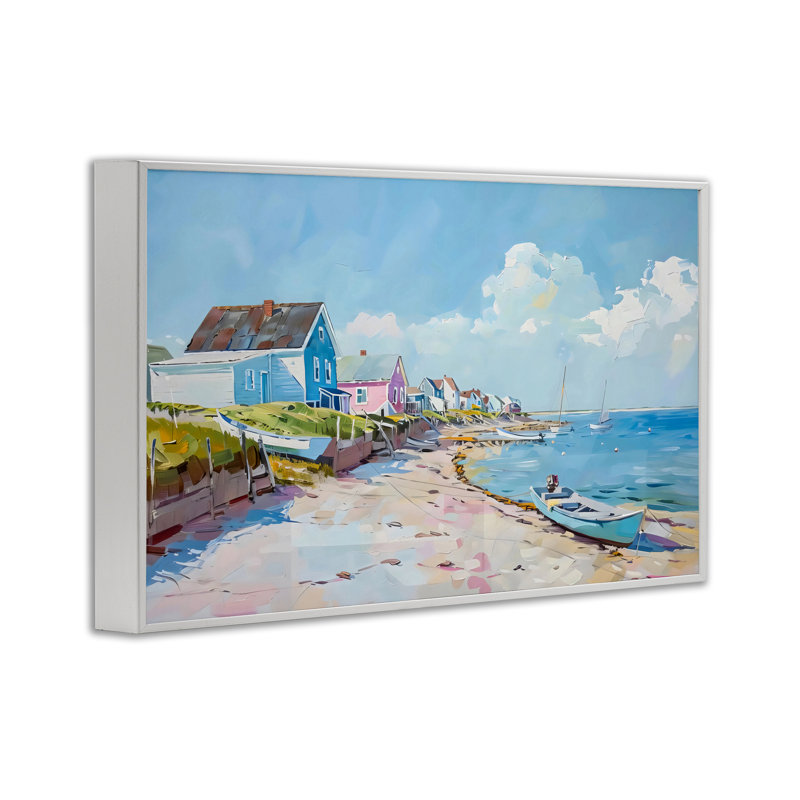 Giclée encadrée de bord de mer côtière, design par LSR Design Studio, H 12 po x l 18 po