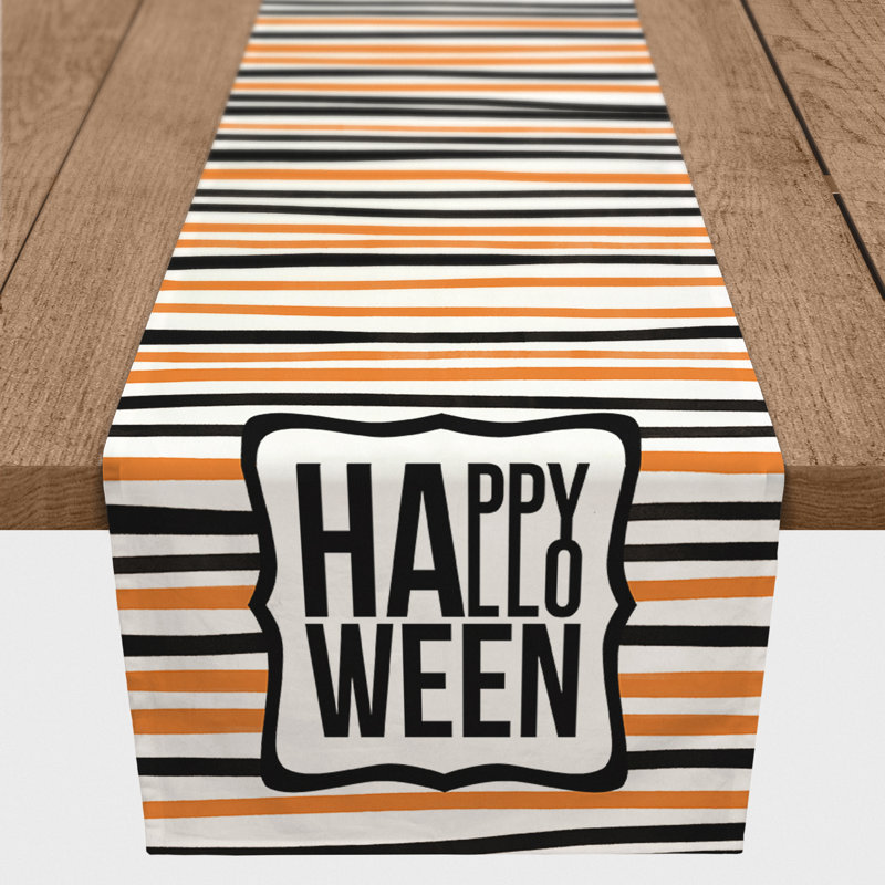 Rectangle Striped Polyester Table Runner, 72" x 16"
