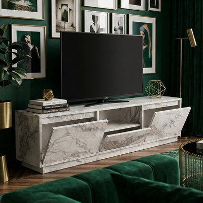 Hanshaw 63'' Low Profile Media Console with Drop-Down Storage - TV Stand For Tvs Up To 70''