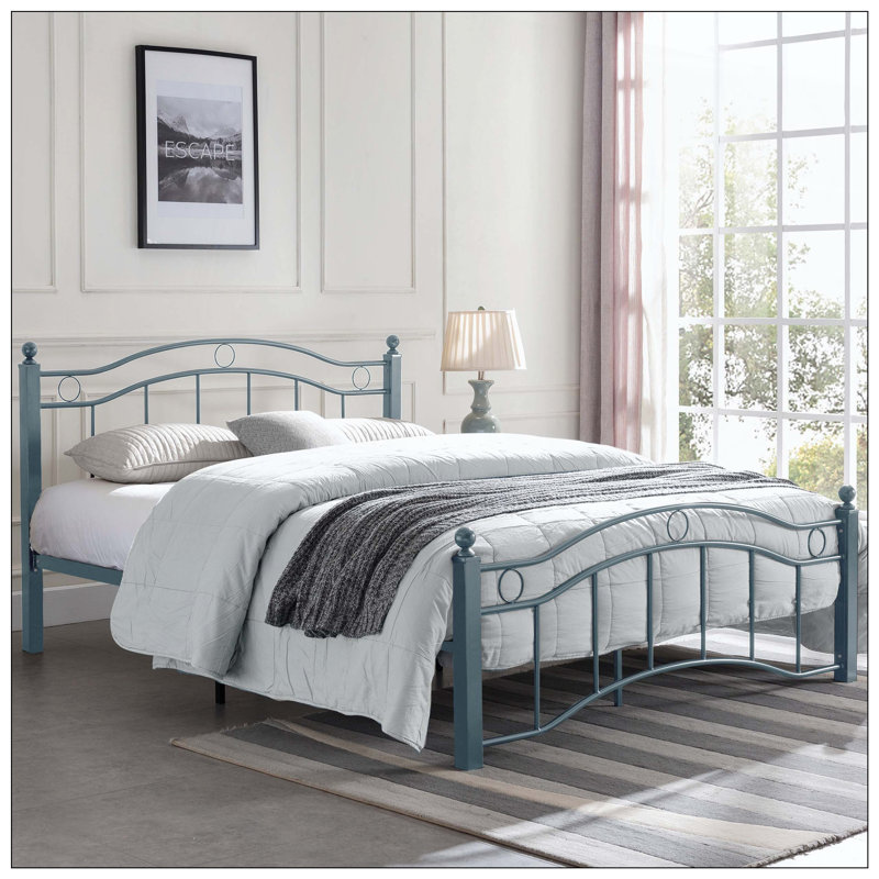 Platform Bed, White, Queen