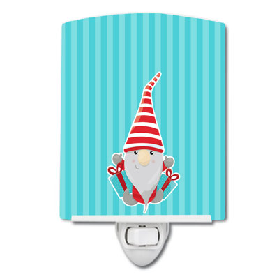 Christmas Gnome Presents Ceramic Night Light