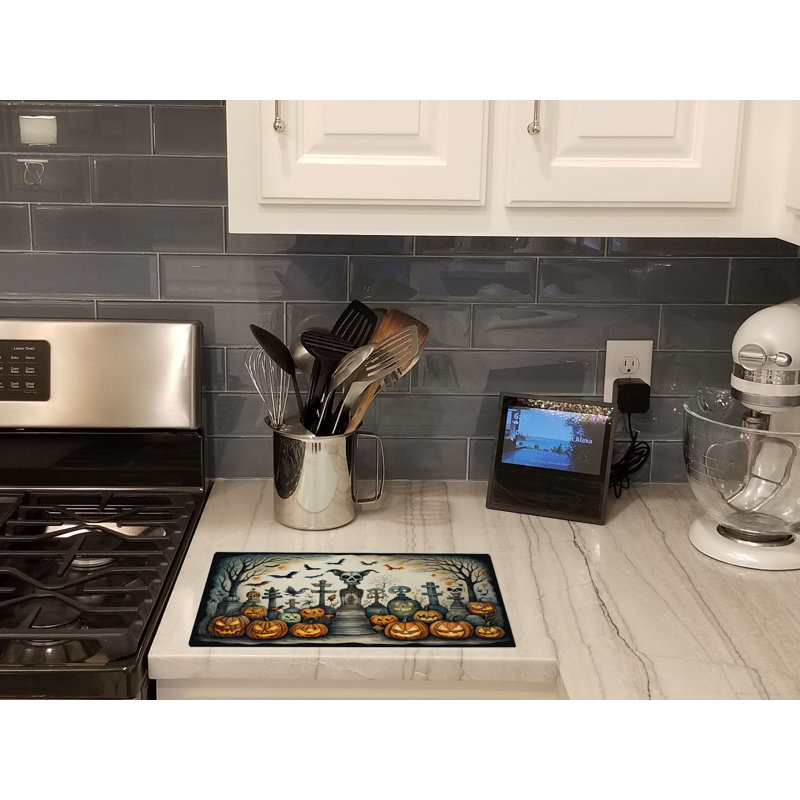 Pet Cemetery Spooky Halloween Glass Cutting Board Large