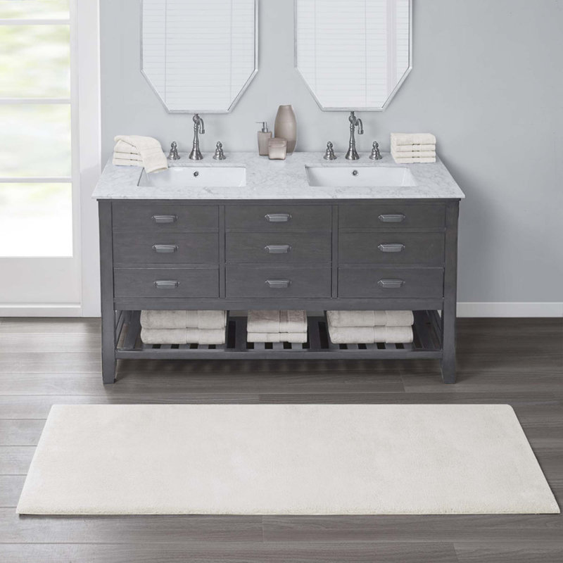 Takeichi Non-Skid Resistance Quick Dry Bath Rug, Ivory